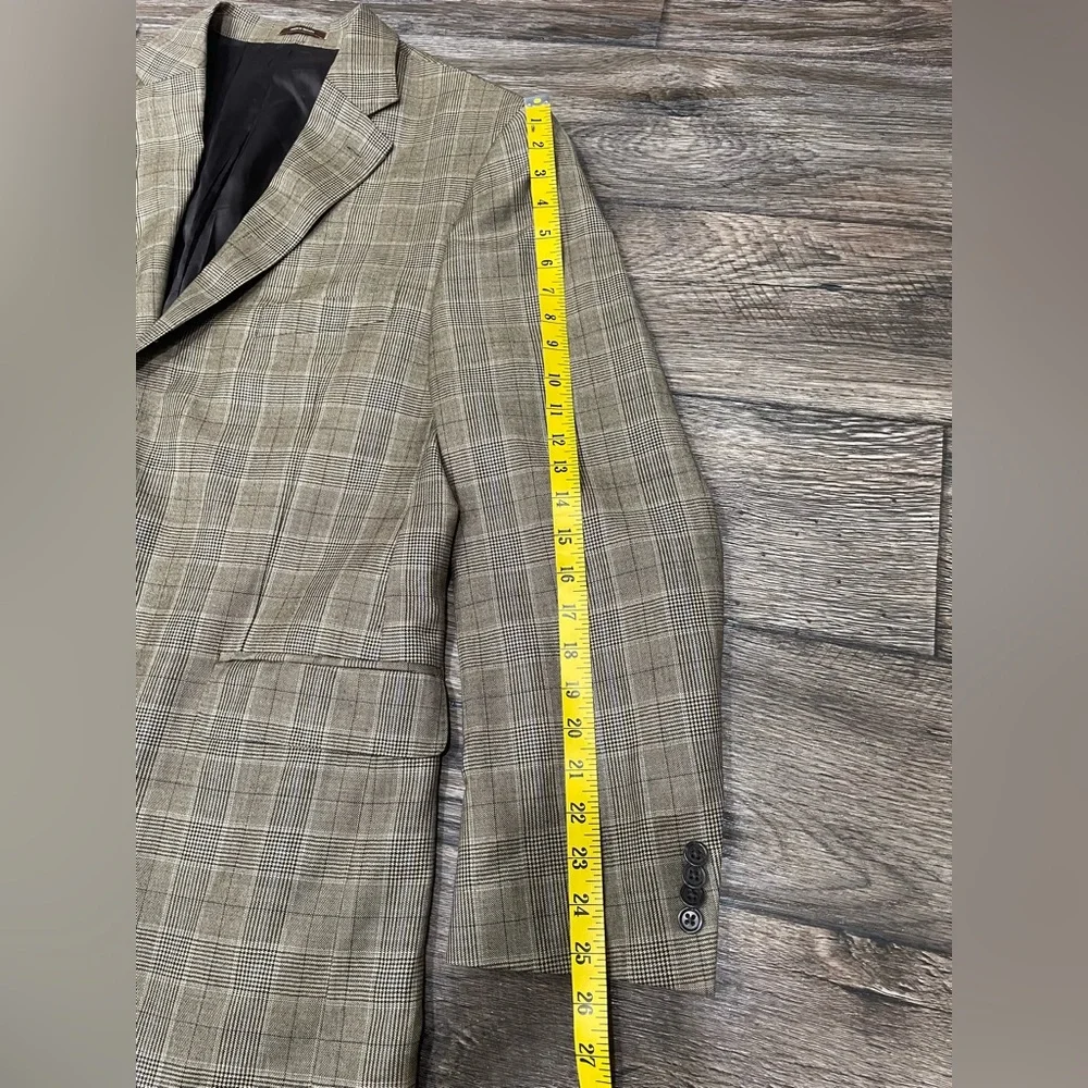 Peter Millar‎ Men's Wool Windowpane Plaid Blazer Sport Coat Jacket Sz 46R